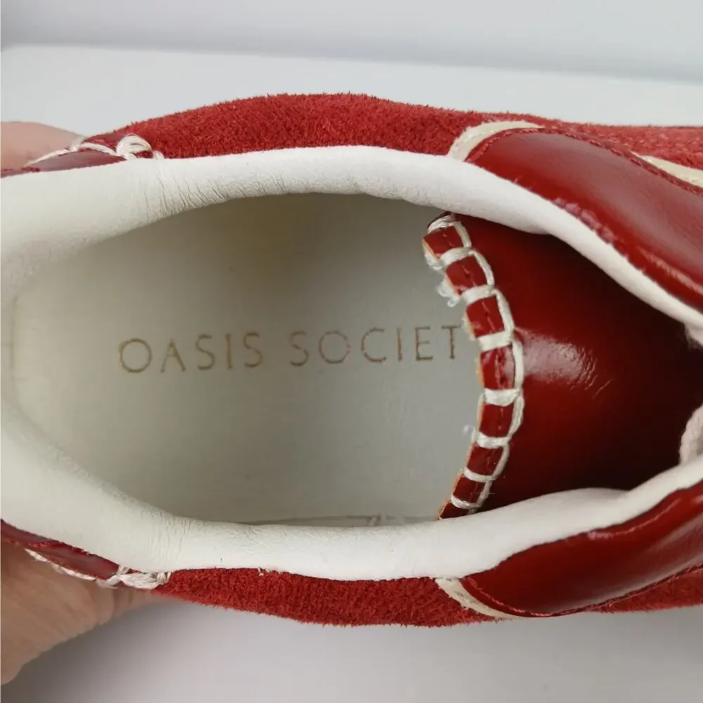 Oasis Society SZ 8.5 The Dalia Lace-Up Sneaker Color Cherry Retro Vegan NEW